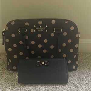 Kate Spade Black and Cream Satchel